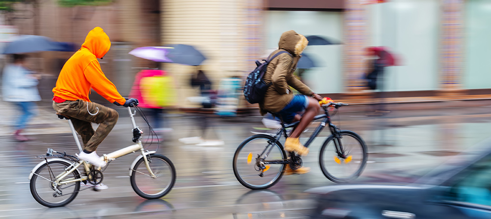 biking in rain